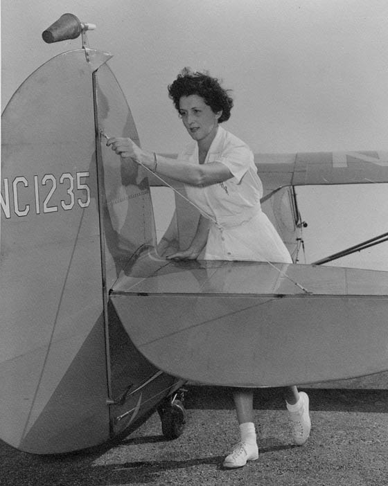 Aline Rhonie With NC1235, Date & Location Unknown (Source: Roberts)